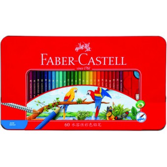 Faber 60色鐵盒水溶木顏色