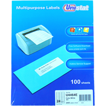 Unistat A4 白色 電腦貼紙 LABEL